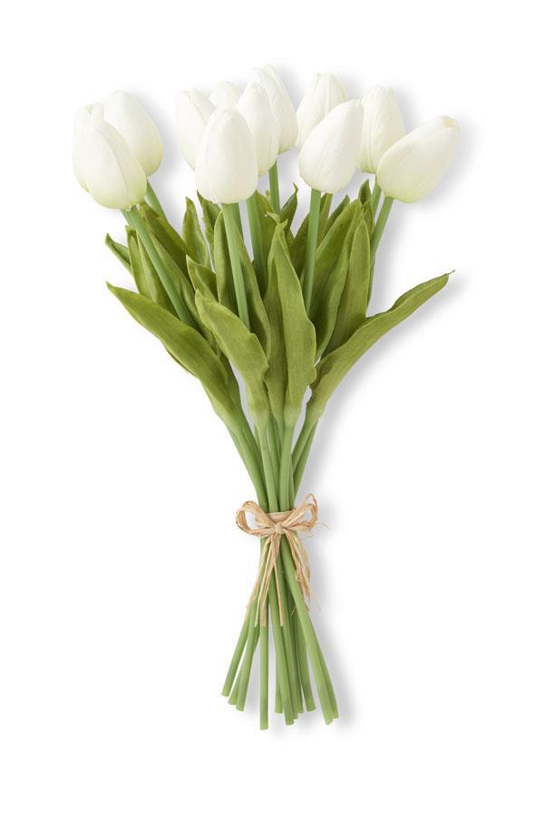 Real Touch Mini Tulip Bundle - 13", White