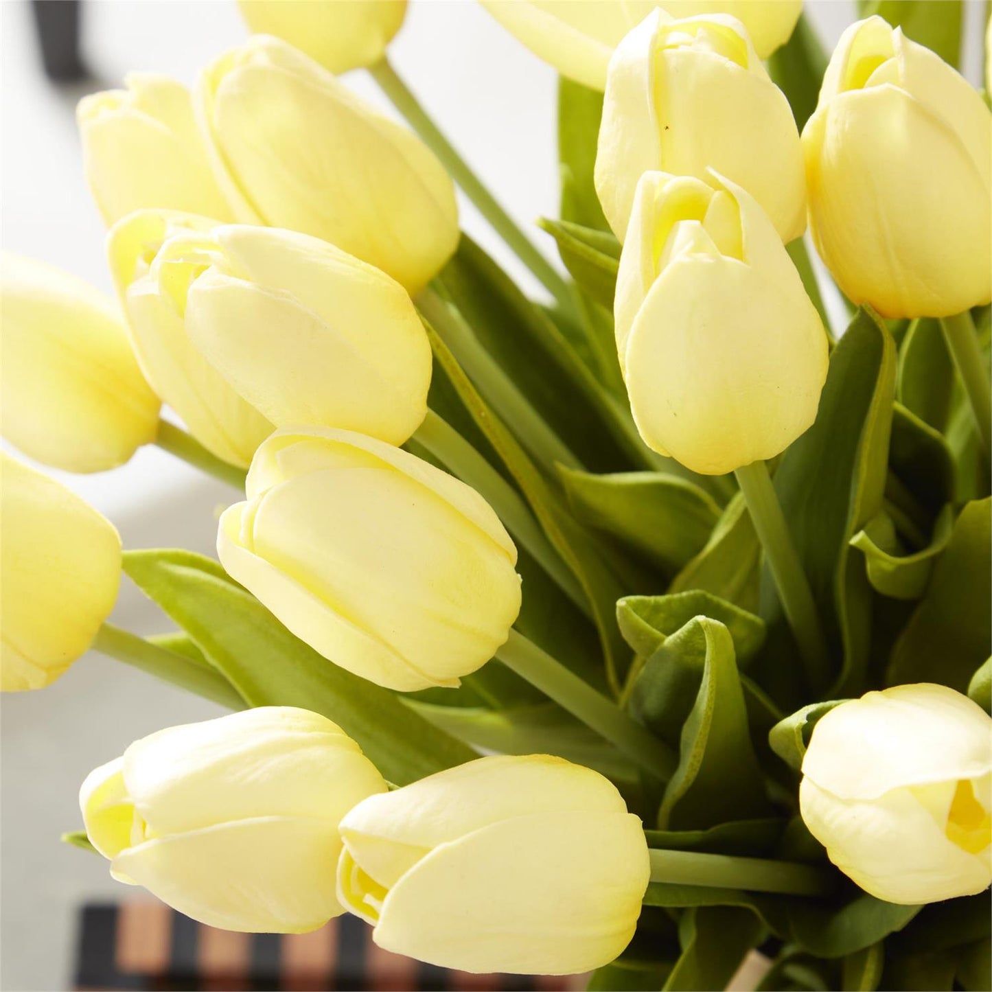 Real Touch Mini Tulip Bundle - 13", Light Yellow