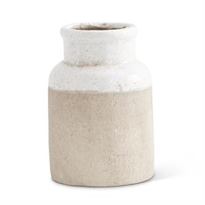 Ceramic Pot w/Light Cream Glaze on Top - 6"