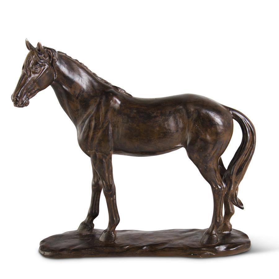 Brown Resin Horse Statue - 13.5"