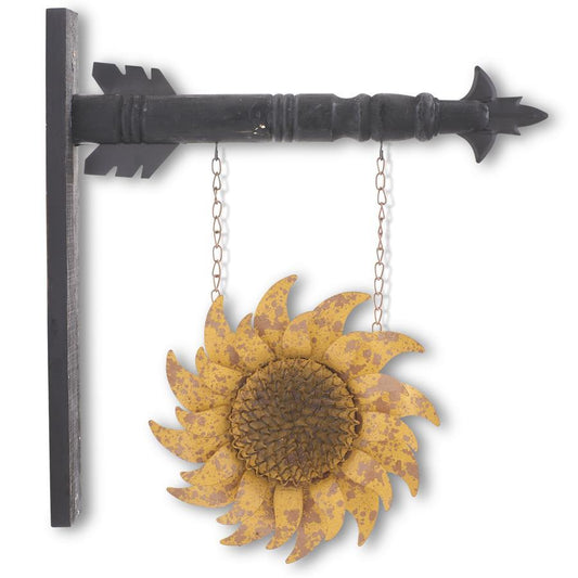 Distressed Golden Yellow Metal Sunflower Arrow Replacement - 13"