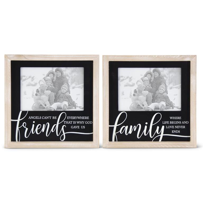Matte Black w/White Script Inspirational Photo Frames