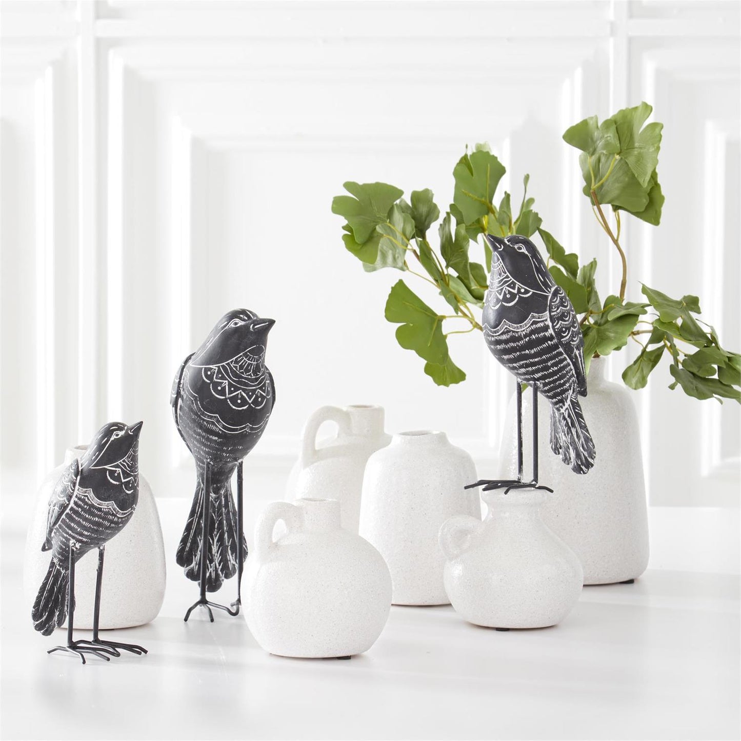 White Stoneware Vase - 5"