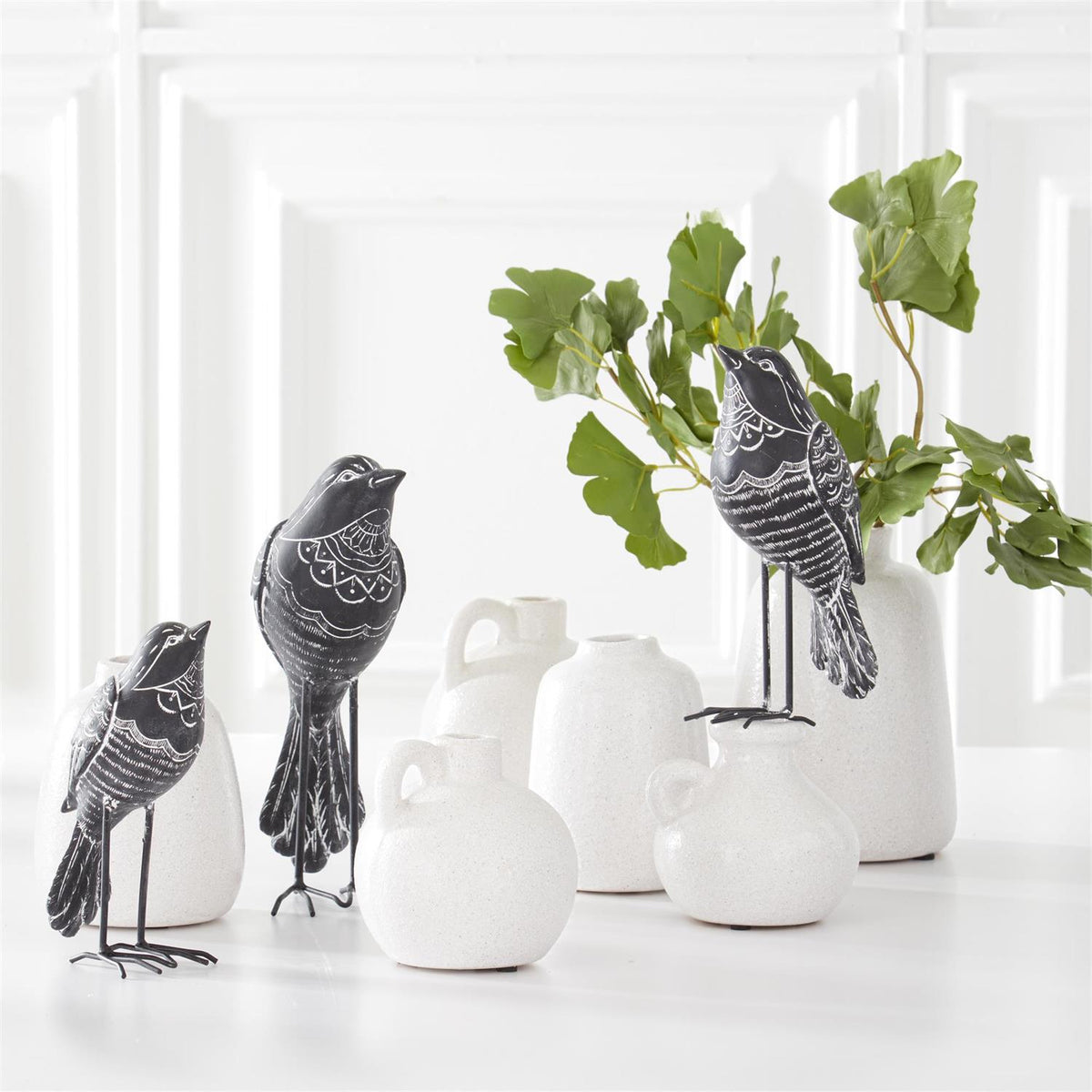White Stoneware Vase - 5"
