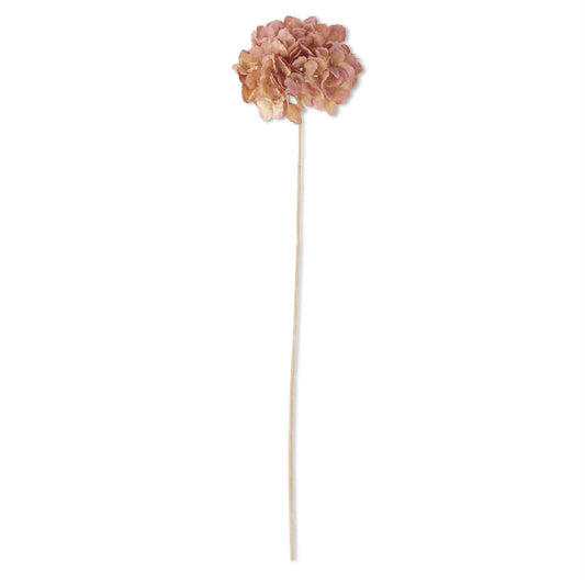 Faux Pink Dried Hydrangea Stem - 27"
