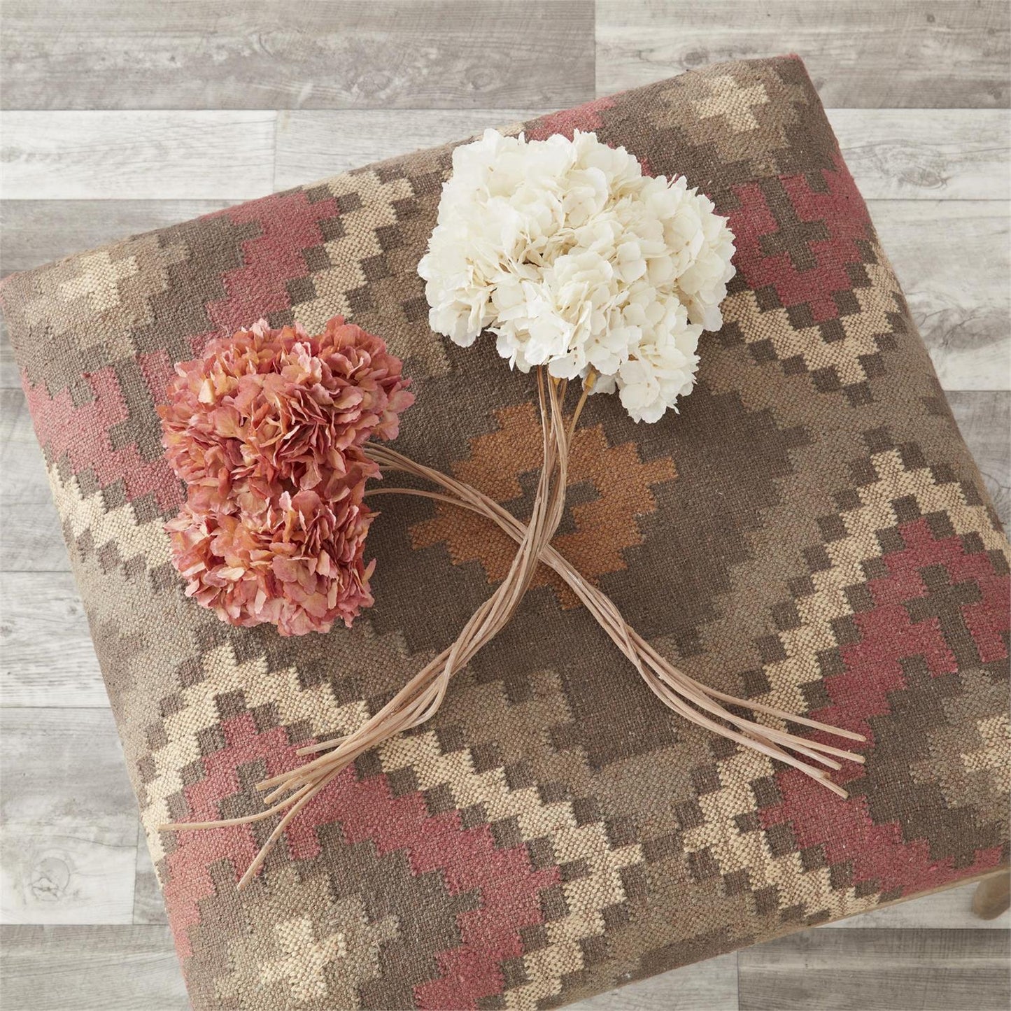 Faux Pink Dried Hydrangea Stem - 27"
