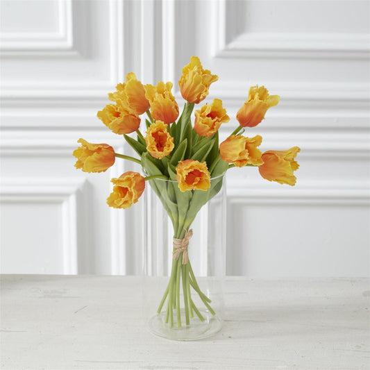 Light Orange Parrot Tulips Real Touch
