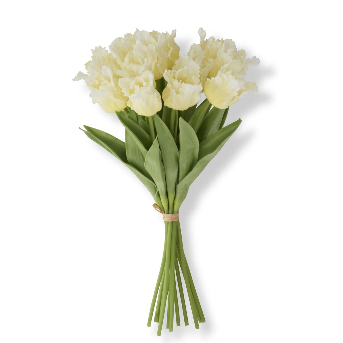 Real Touch Parrot Tulip Bundle With 12 Stems - Yellow, 13"
