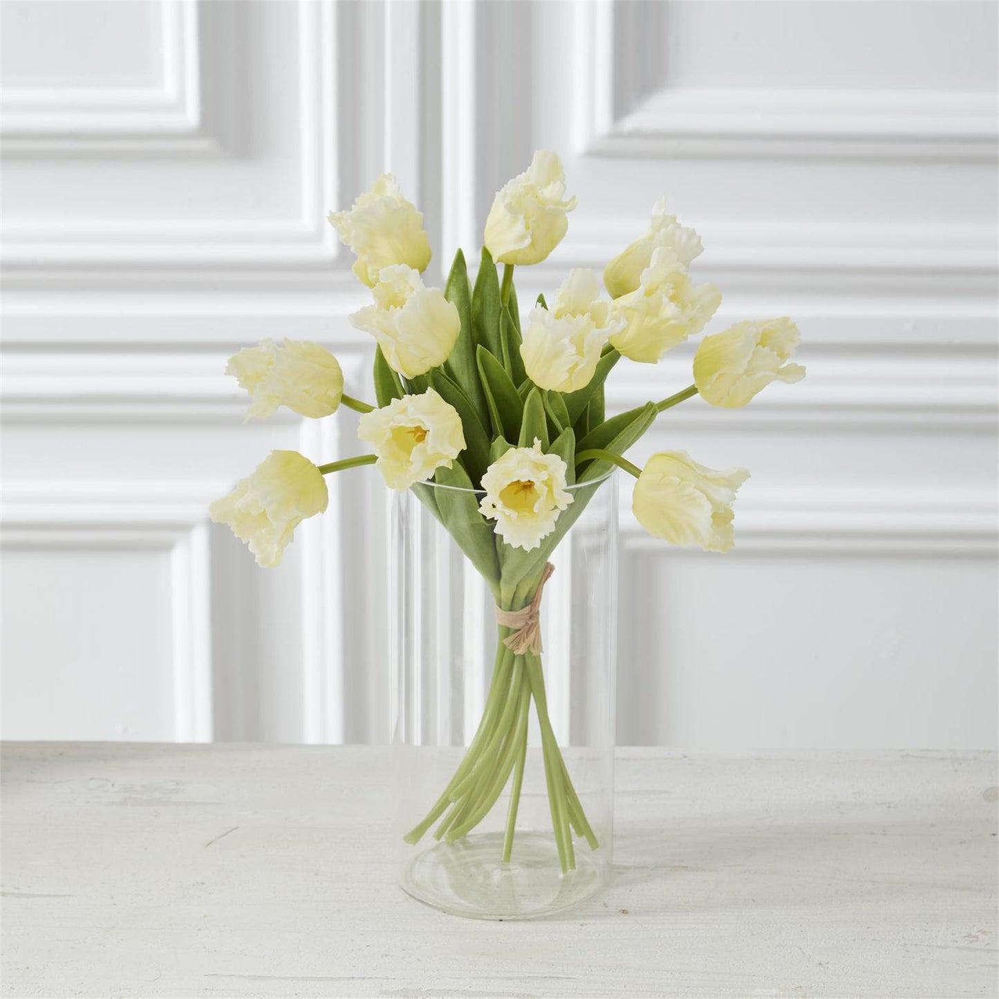 Real Touch Parrot Tulip Bundle With 12 Stems - Yellow, 13"