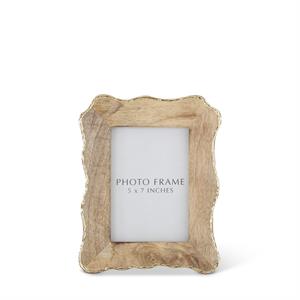 10" Scalloped Edge Mango Wood Photo Frame with Gold Edge - 5x7