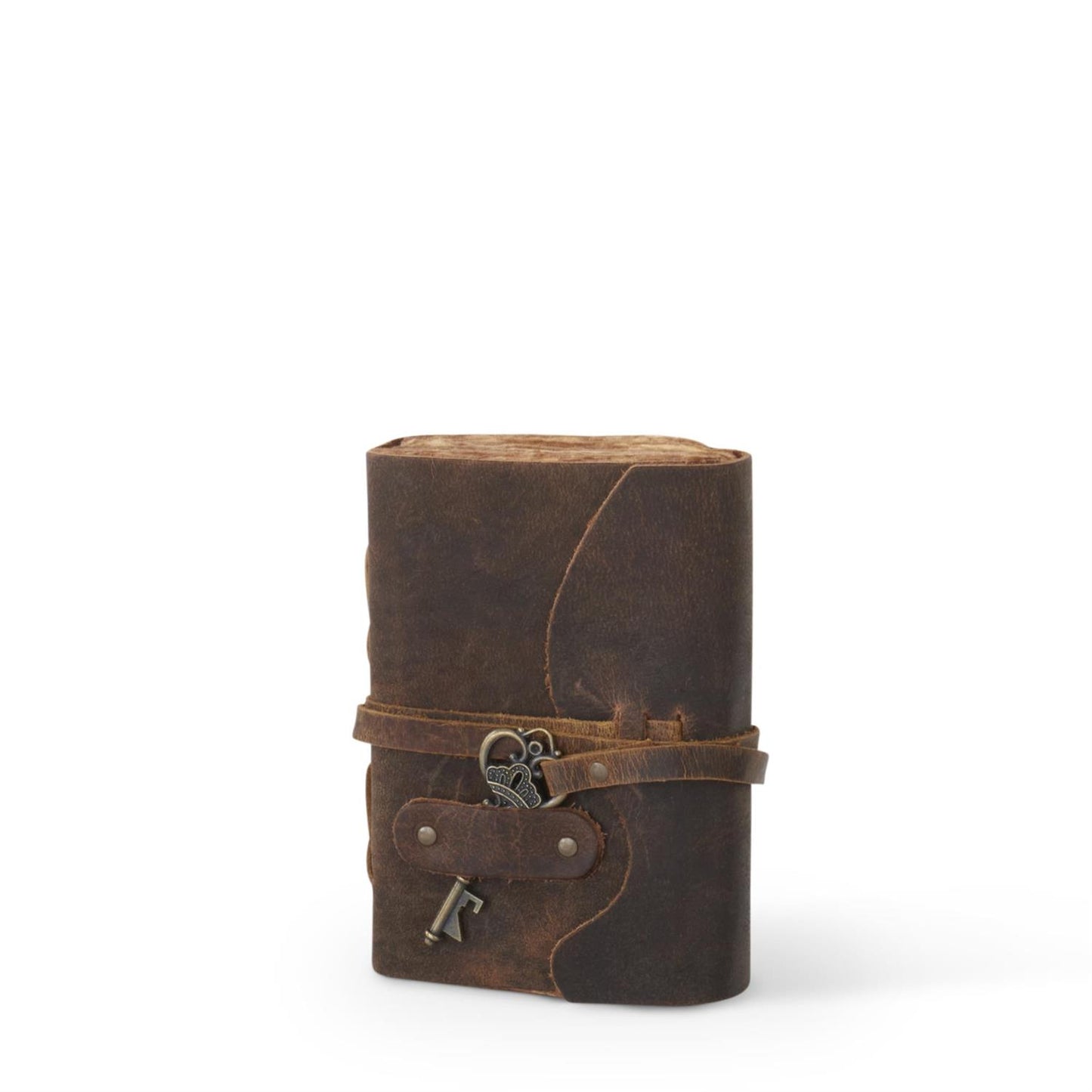 Leather Handcrafted Unlined Journals with Antique Key - 6", Assorted Colors