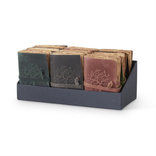 Leather Tree Embossed Handcrafted Deckle Edge Unlined Paper Journal - 6"