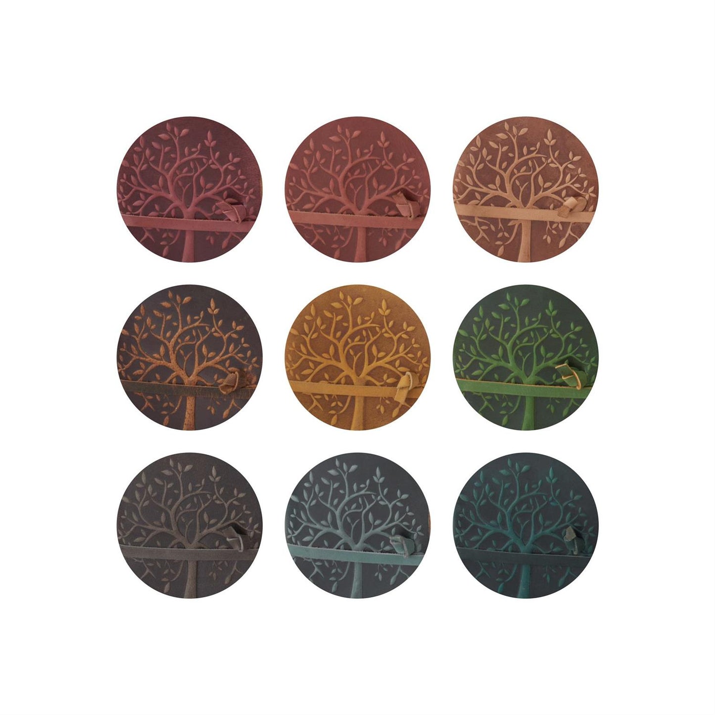 Leather Tree Embossed Handcrafted Deckle Edge Unlined Paper Journal - 6"
