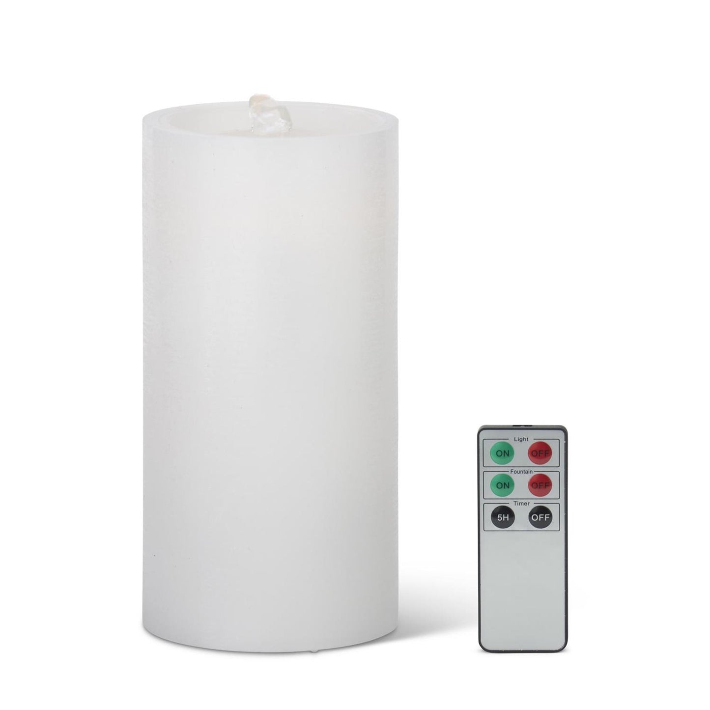 LED Wax Pillar Water Candle w/Timer and Remote - White, 7.75"