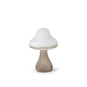 White and Natural Wood Mushroom - 8.75"