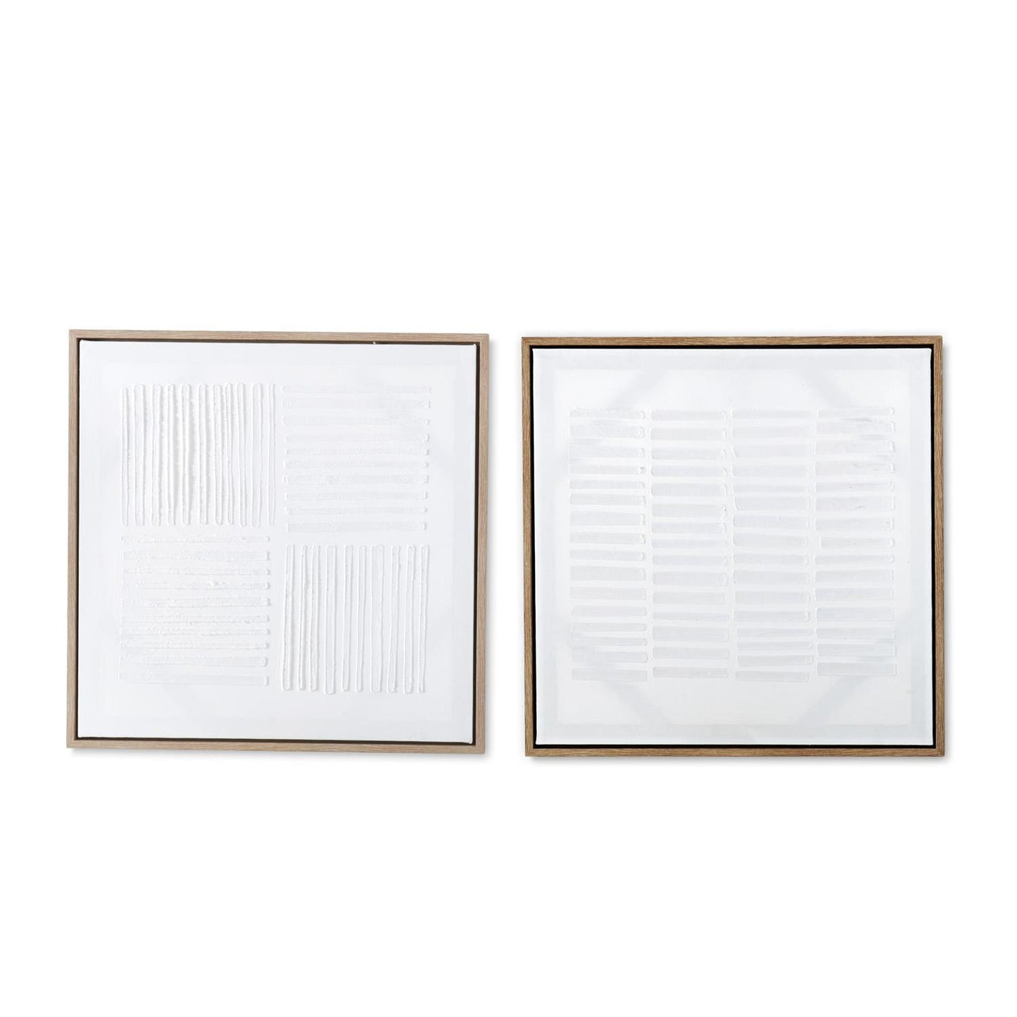 Wood Framed Handcrafted Abstract Plaster Wall Art - 23.75", 2 Assorted