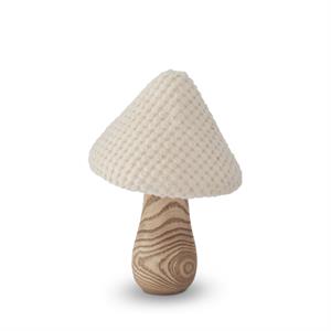 Cream Fabric and Wood Mushroom - 7.5"