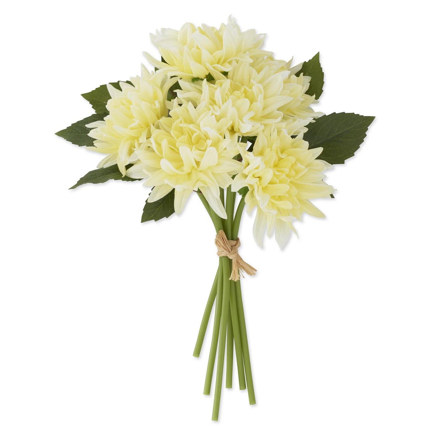 12" Real Touch Dahlia Bundle, 6 Stems - Light Yellow