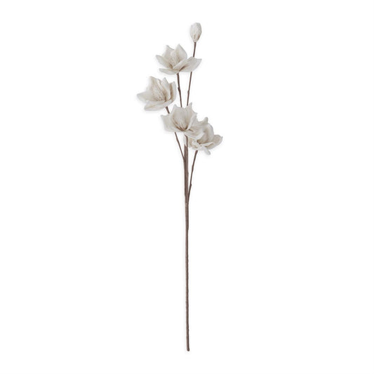 White Eva 4 Bloom and 1 Bud Stem - 45"