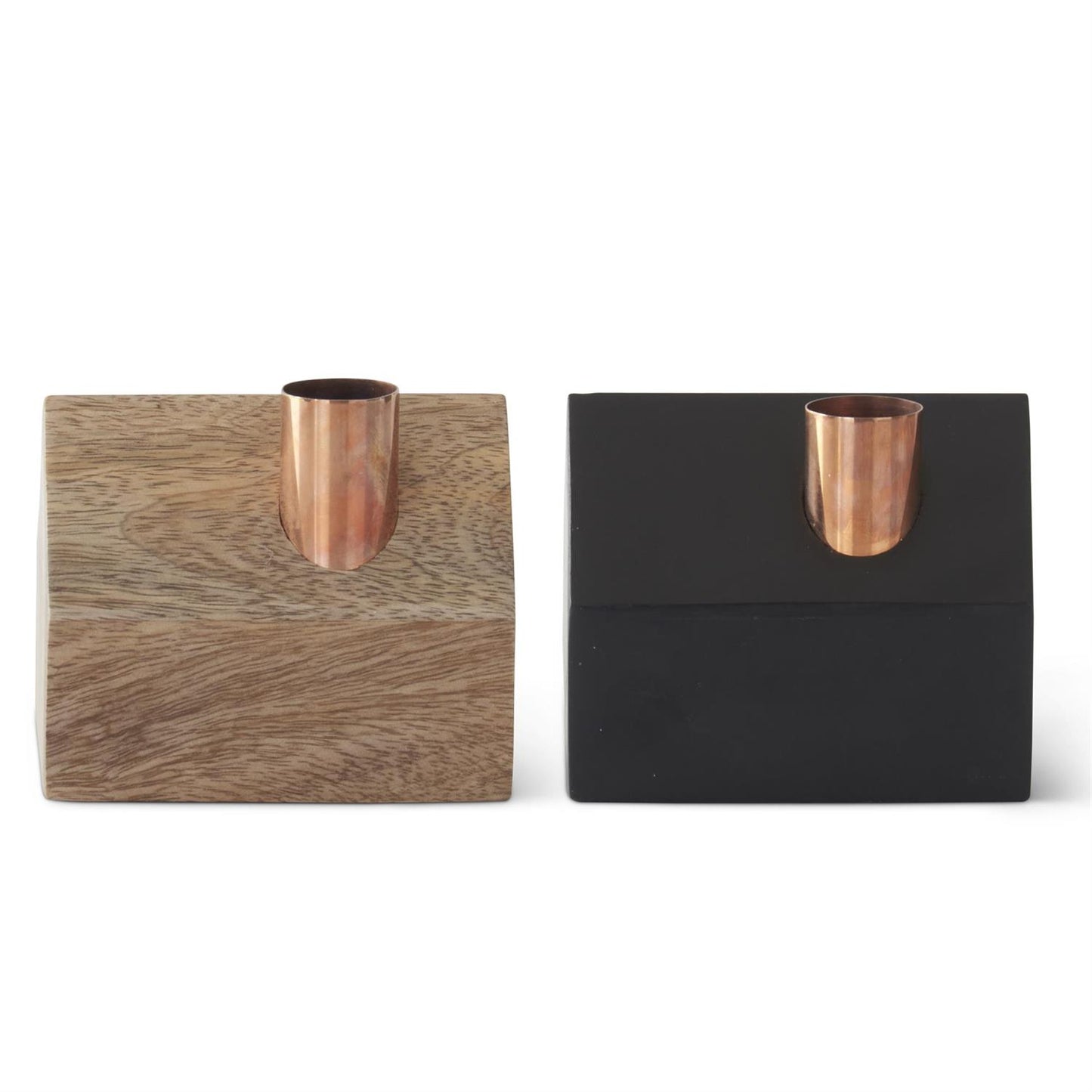 Wood House Taper Candleholder - 3.5" x 4"