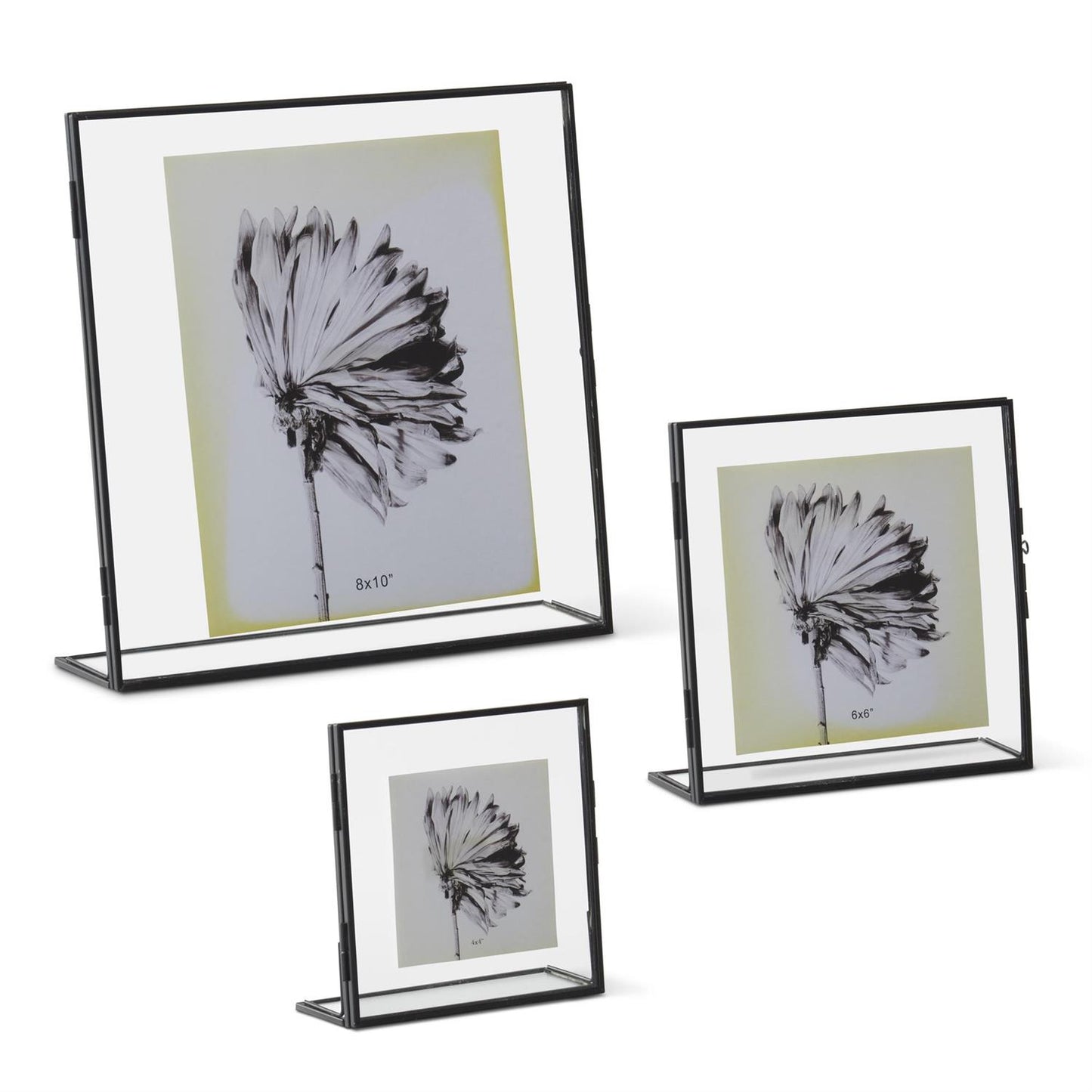 Thin Black Metal & Glass Photo Frame - 6.25"