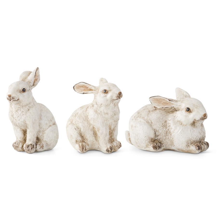 Small Gray Resin Bunnies - 3 Assorted Styles