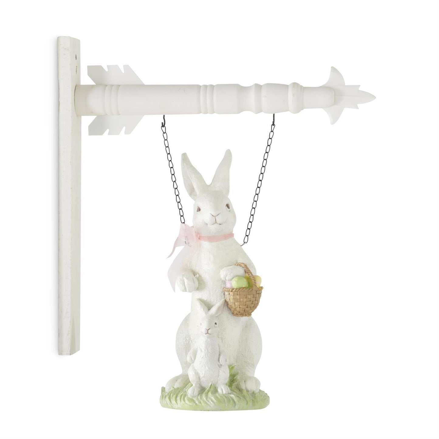 White Resin Glittered Bunny Arrow Replacement - 15"