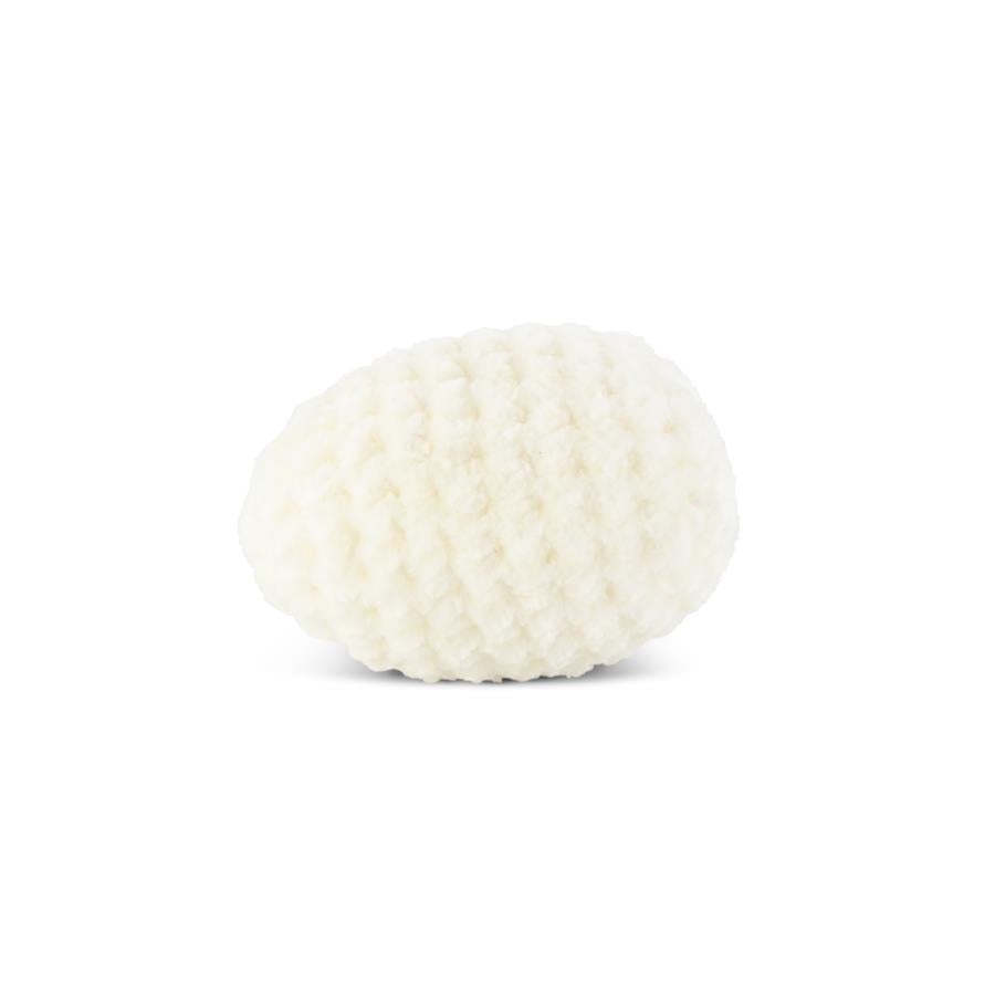 White Crochet Easter Egg - 2.5"