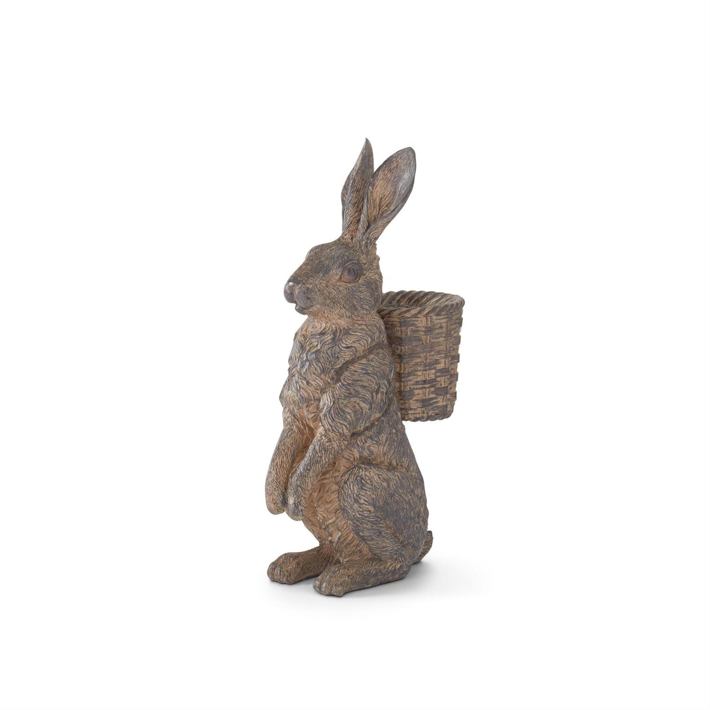 Brown Resin Rabbits with Baskets - 2 Assorted Styles, 12"