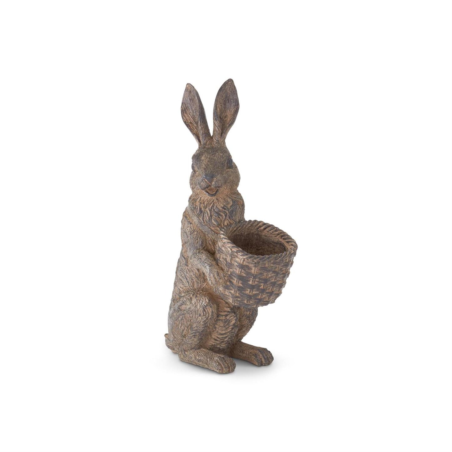 Brown Resin Rabbits with Baskets - 2 Assorted Styles, 12"
