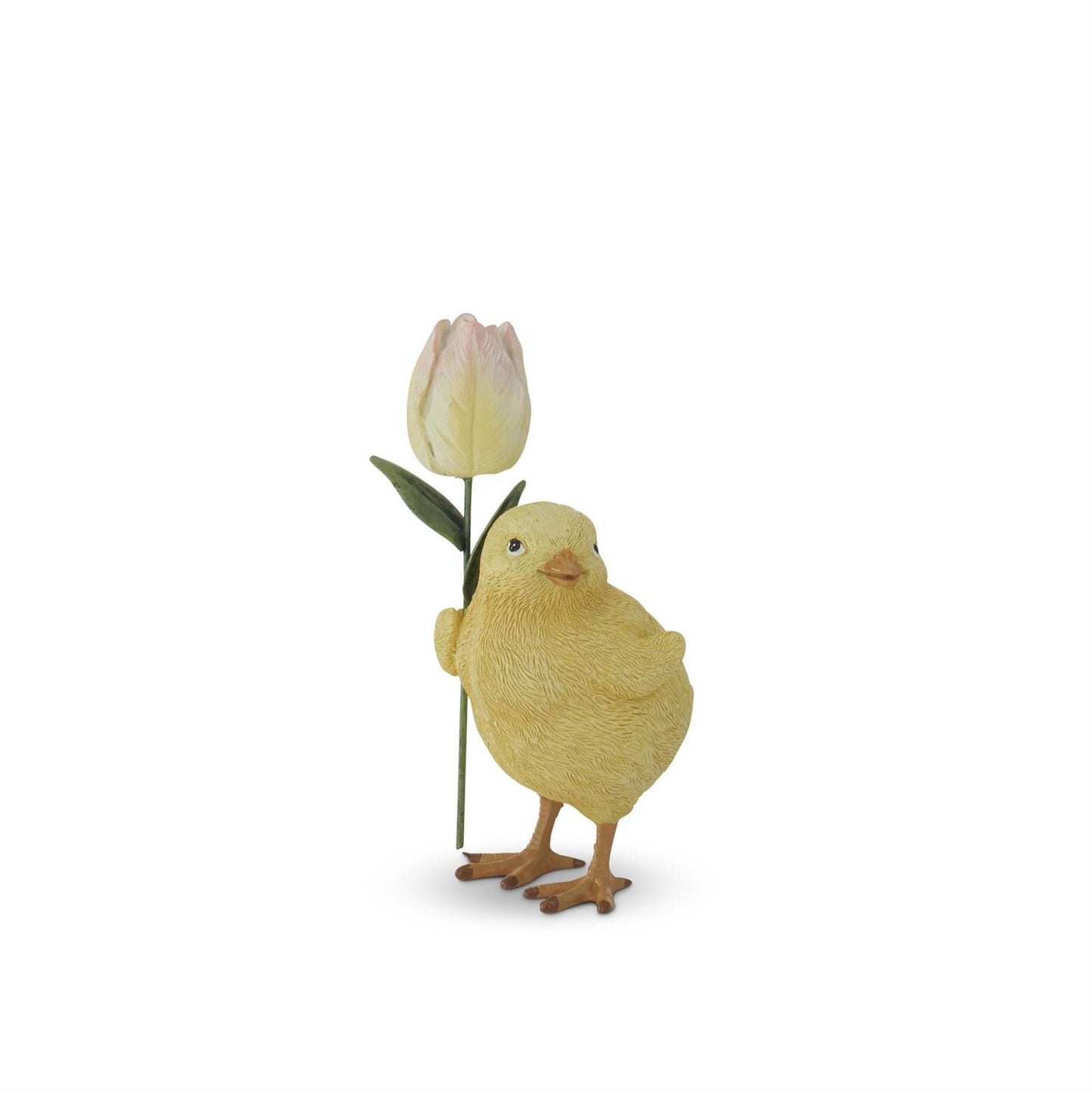 Resin Chicks Holding Flowers - 3 Asst Styles, 4.5"