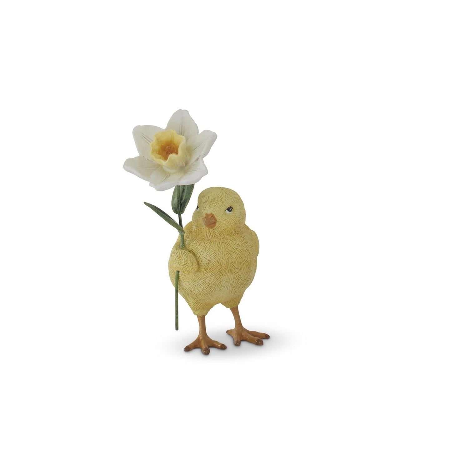 Resin Chicks Holding Flowers - 3 Asst Styles, 4.5"