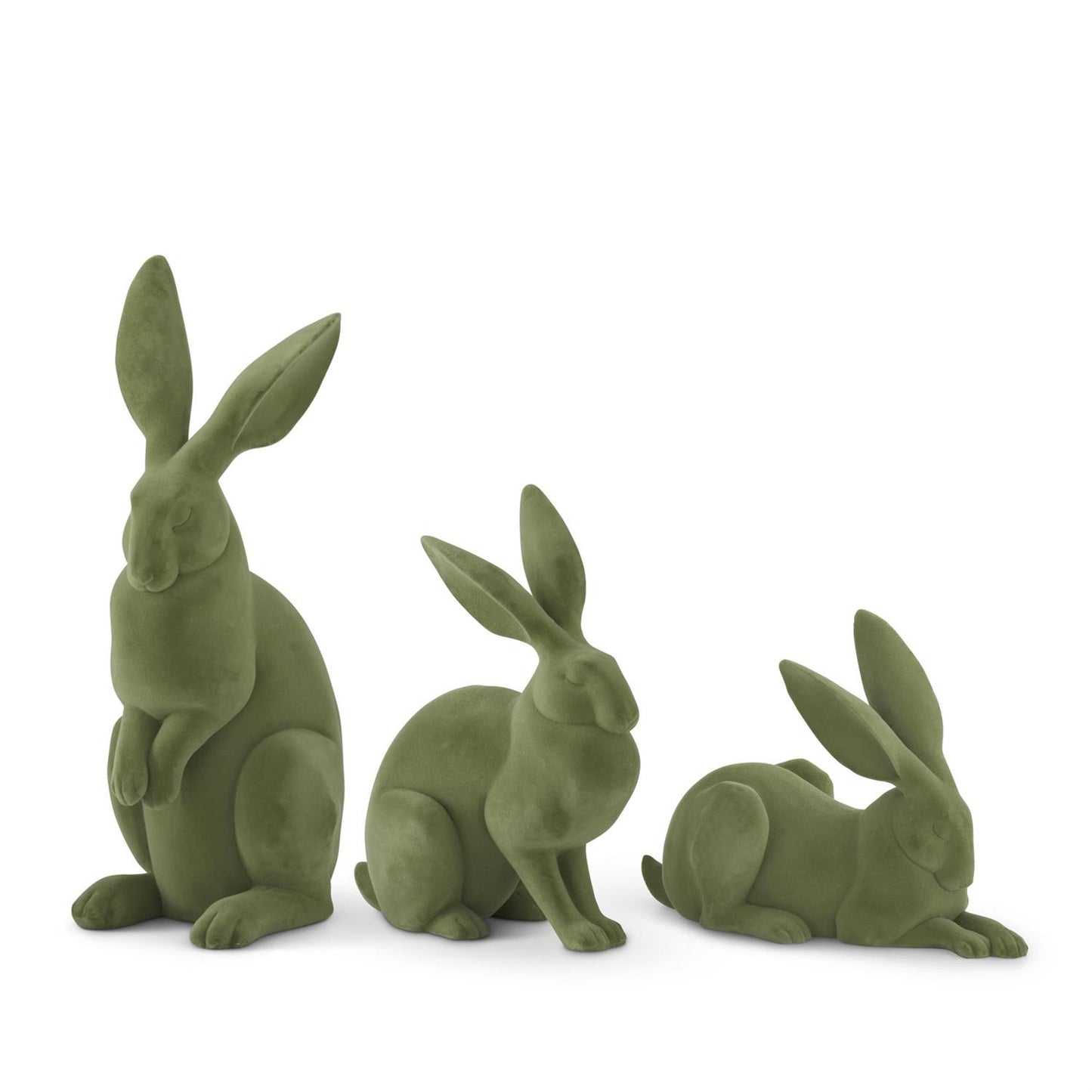 Sage Green Flocked Rabbit - 14"