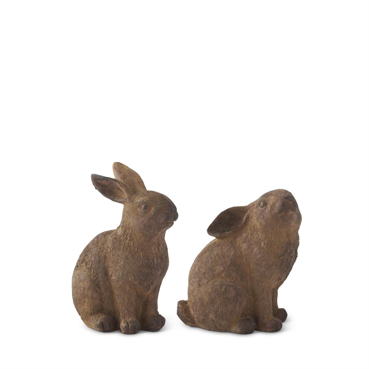 Textured Brown Resin Rabbits - Assorted Styles, Approx. 5"
