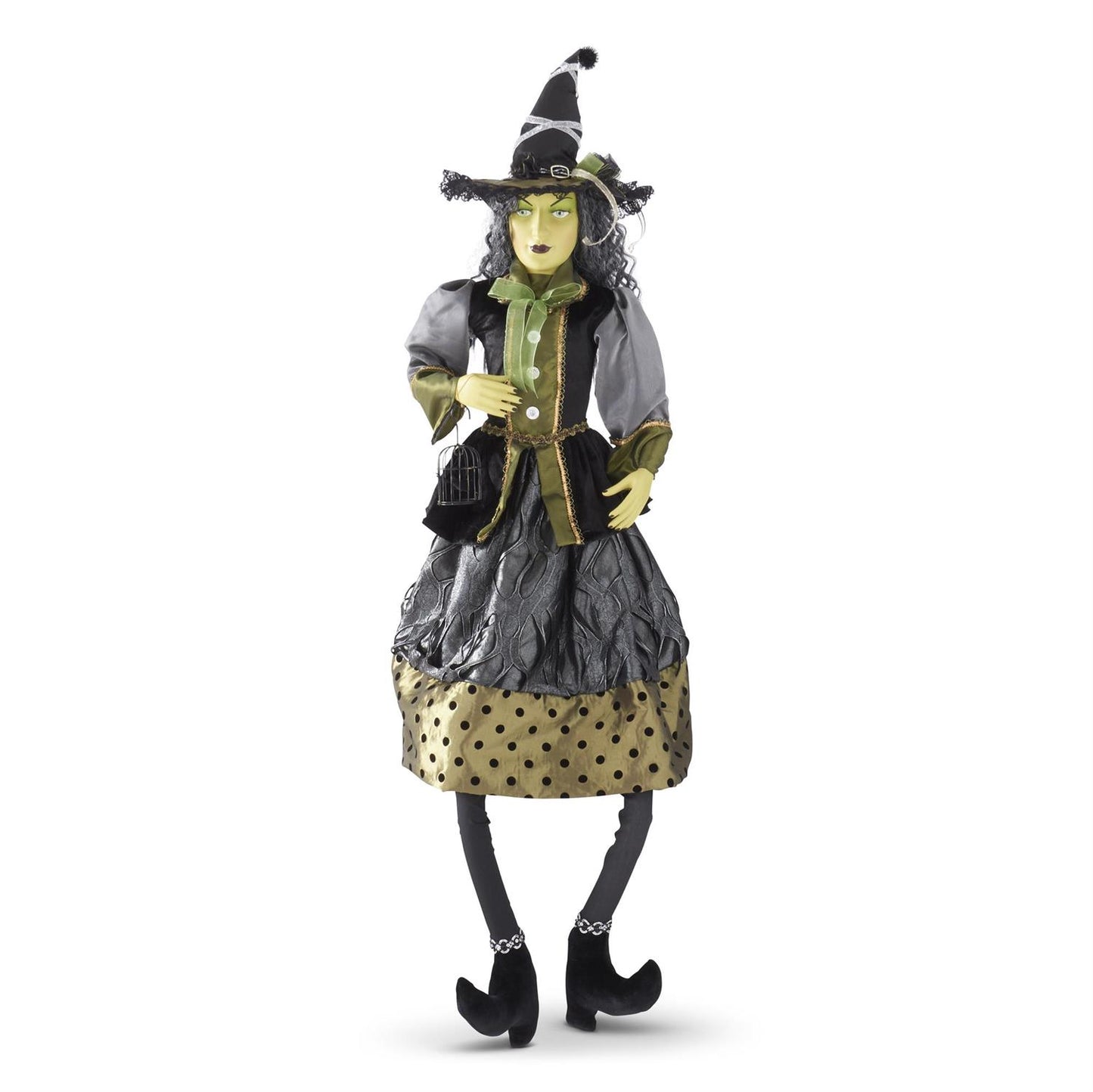 Endora Witch W/Gray Green and Black Dot Dress - 56"