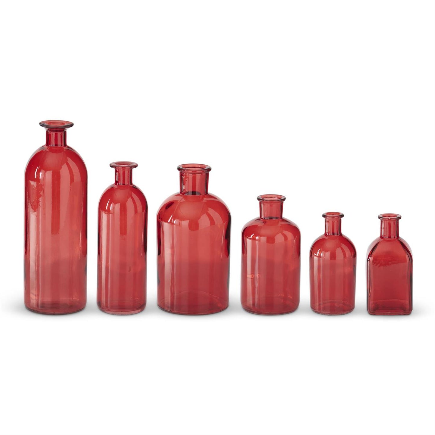 Red Glass Bottle/Vase - 6.25"