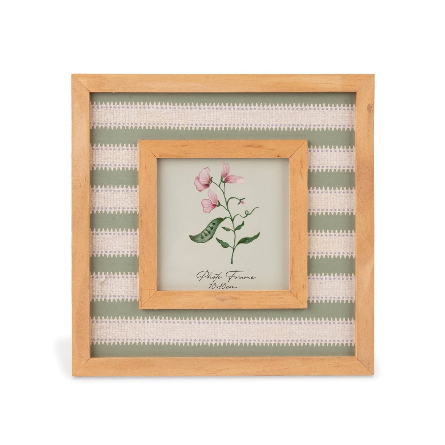 Cottage Bloom Striped Square Photo Frame for 4x4 Photo