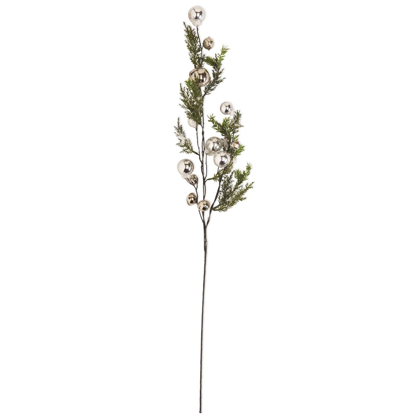 Snowy Pine Branch W/Silver Bells - 35"