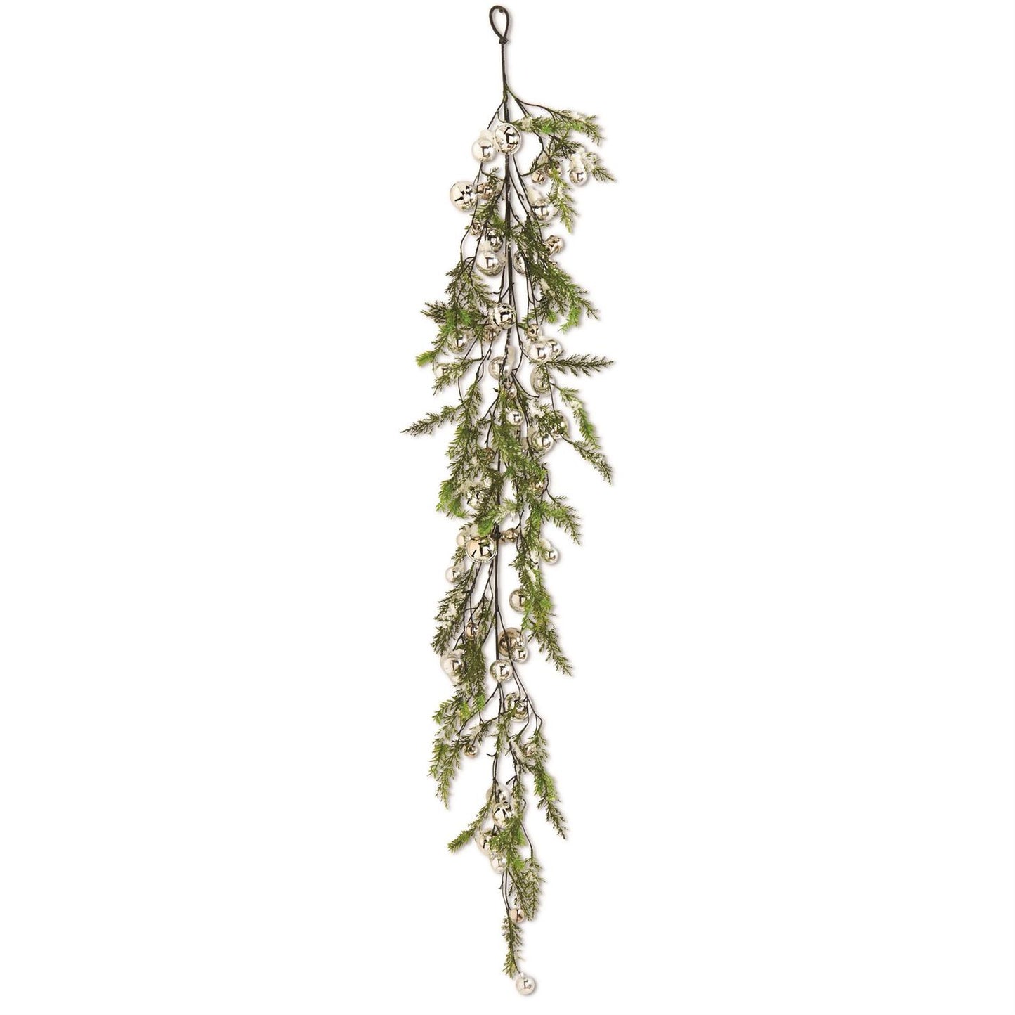 Snowy Pine W/Silver Jingle Bells Garland - 63"