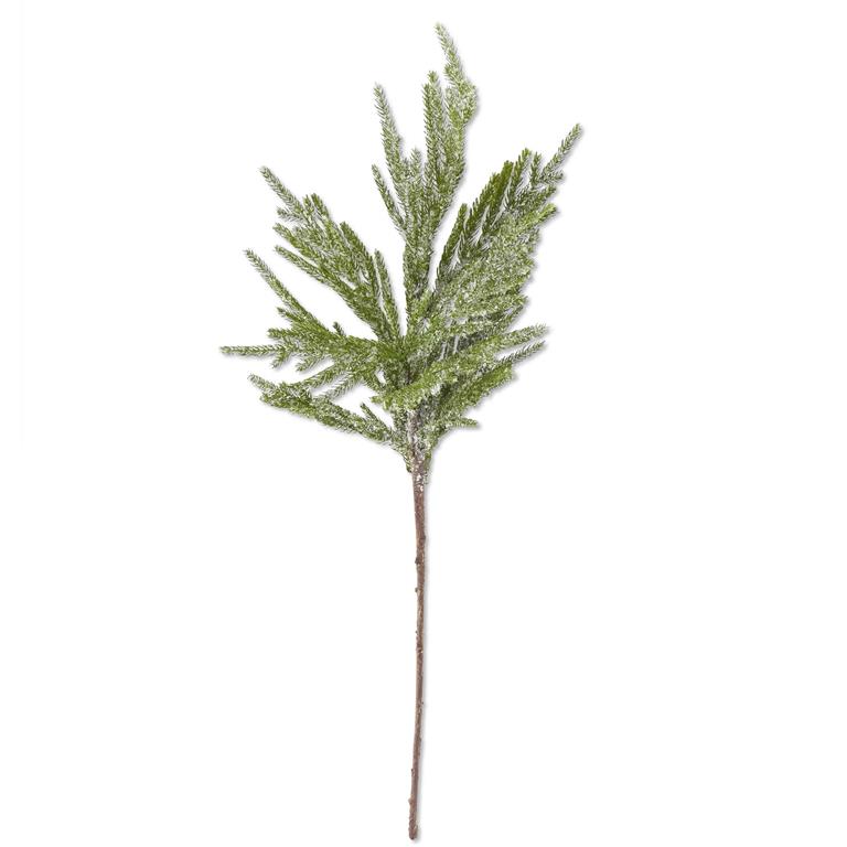Glittered Norfolk Pine Branch - 33"