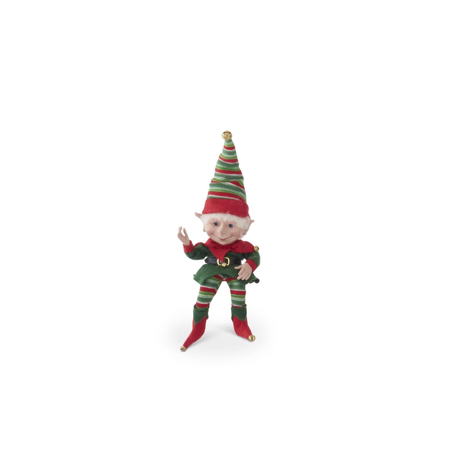 Red and Green Posable Christmas Elf - 15"