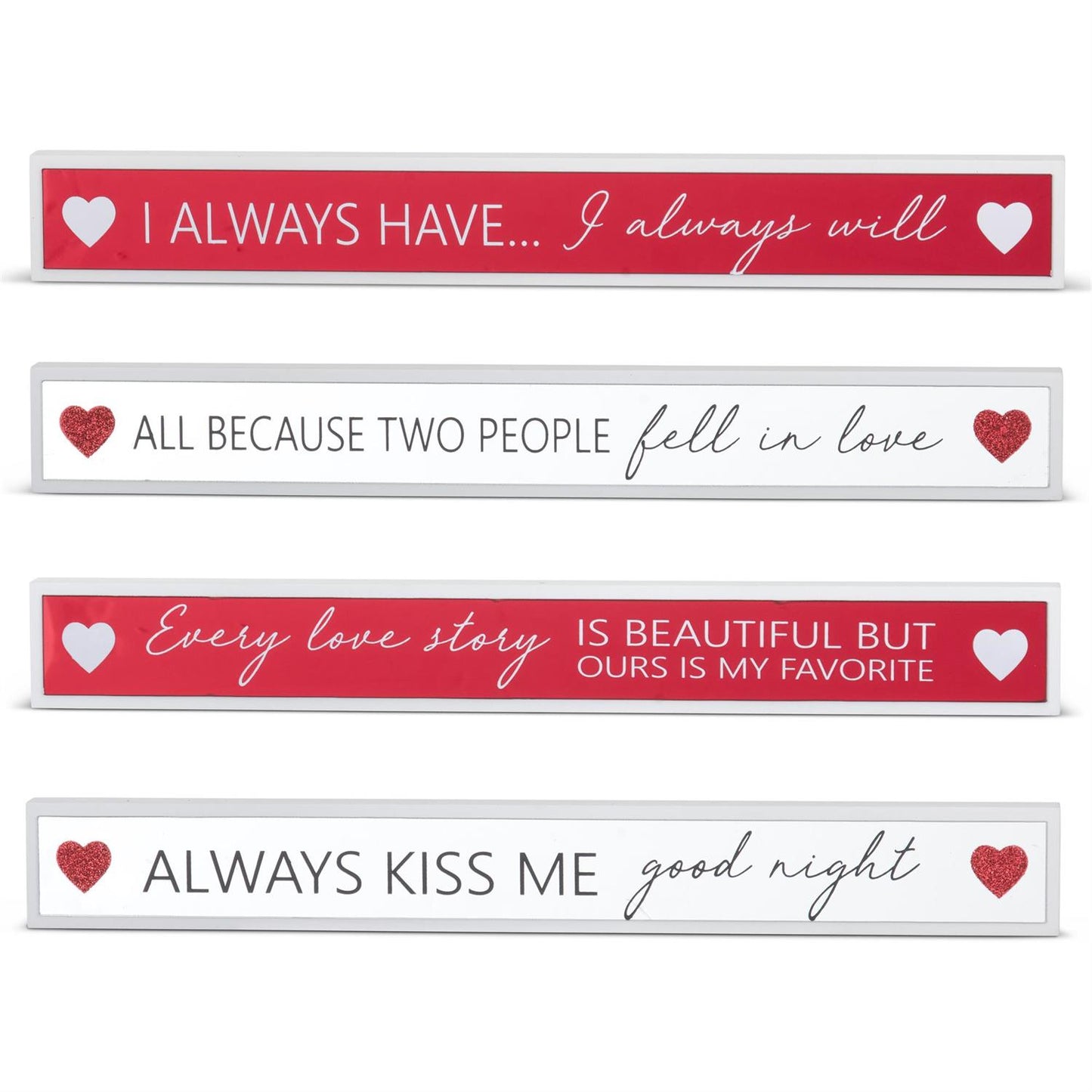 Mirrored Valentine Message Bar Signs - Assorted, 15.75"