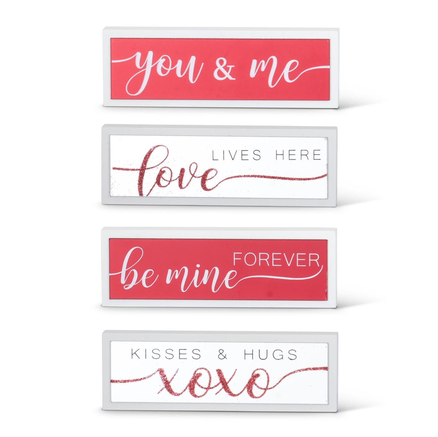 Mirrored Valentine Message Bar Signs - Assorted, 6"