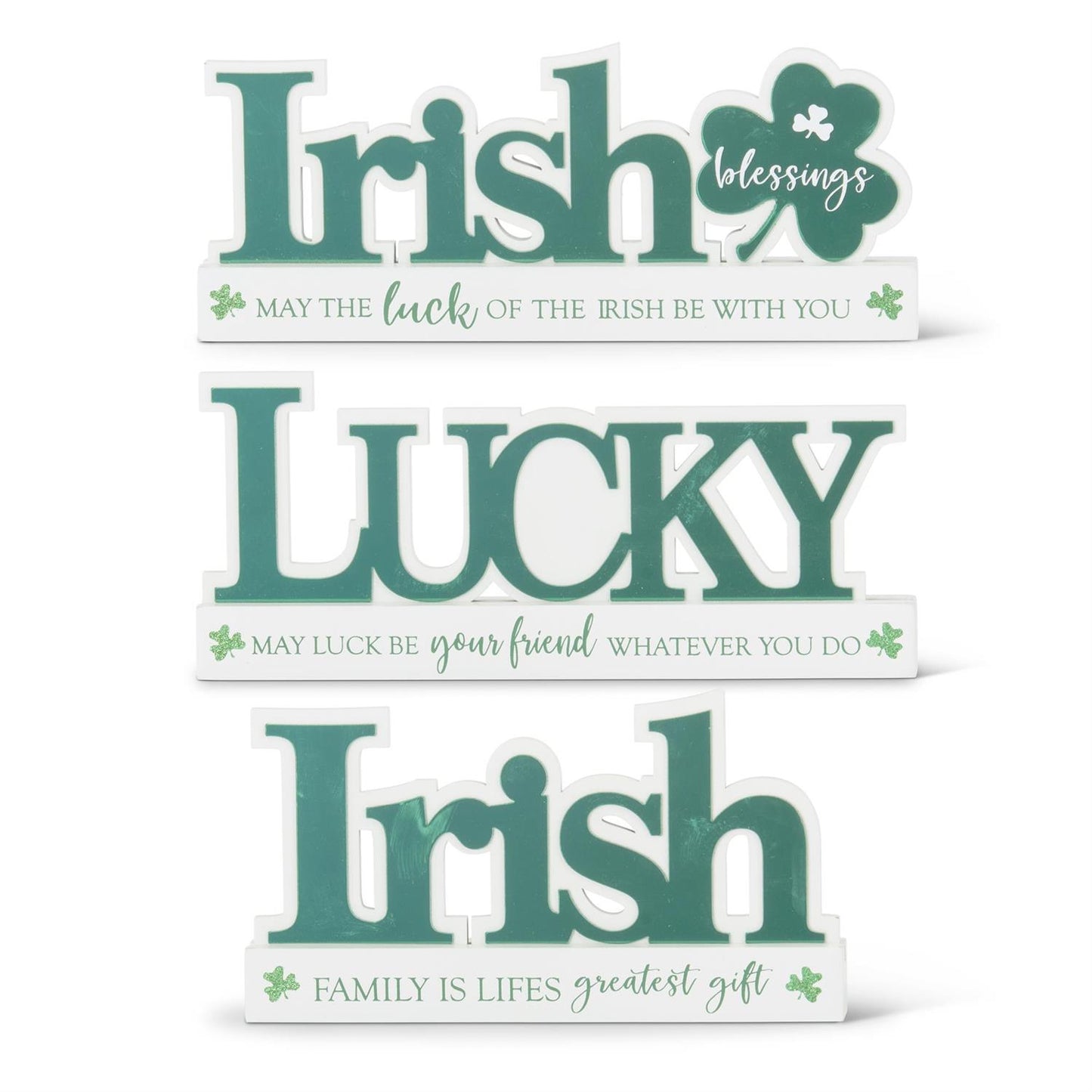 Mirrored St Patrick's Cutout Message Signs - Assorted, 9.5"