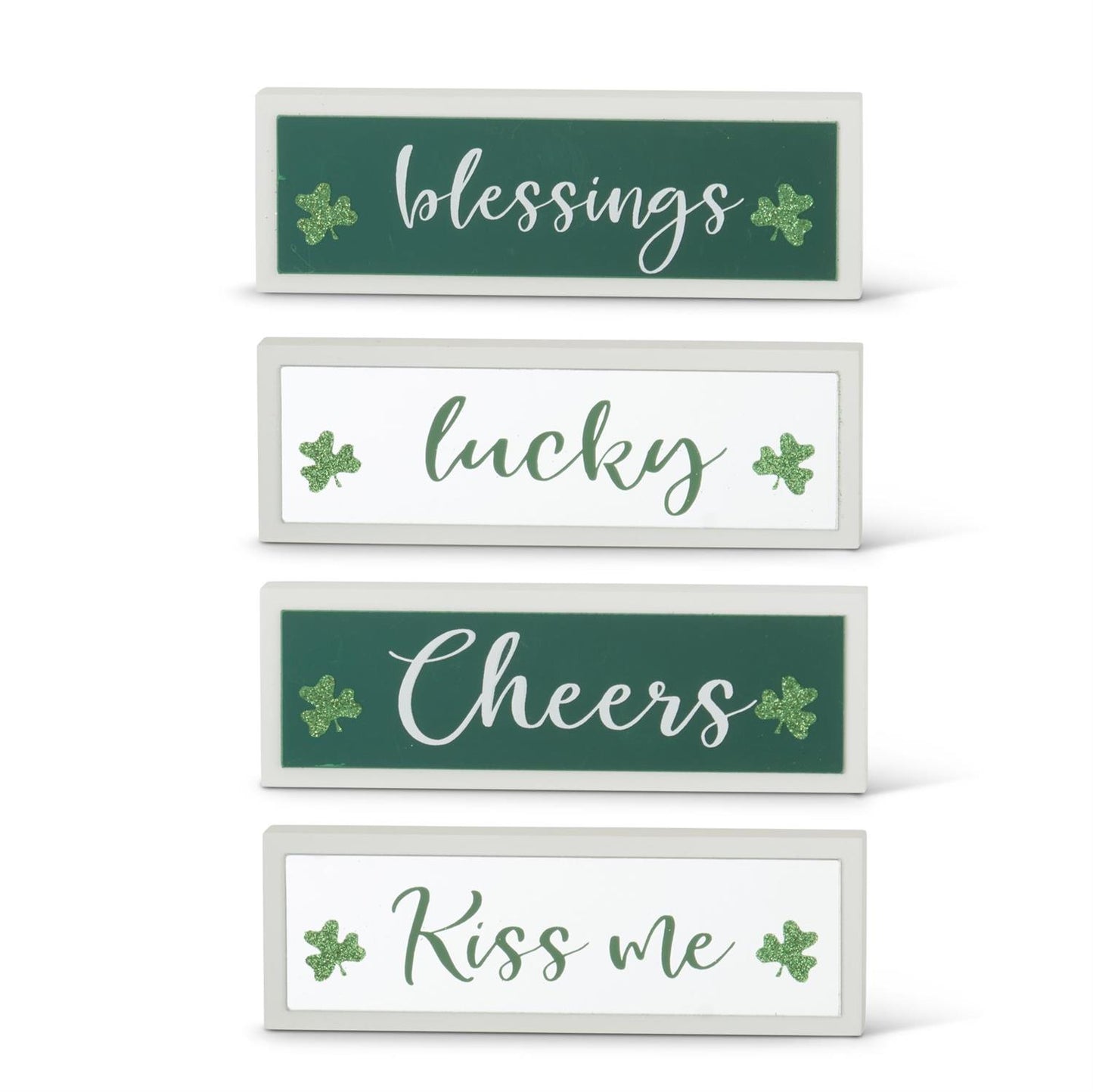 Mirrored St Patrick Message Bar Signs - Assorted, 6"