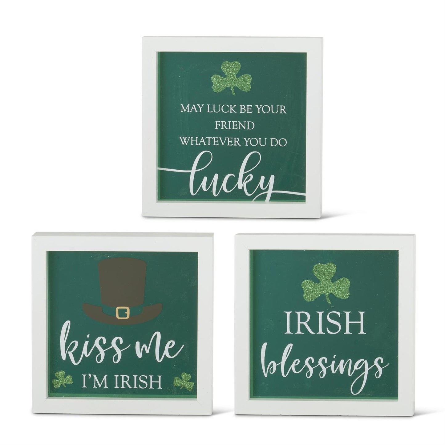 Mirrored St Patrick Message Signs - Assorted, 6"