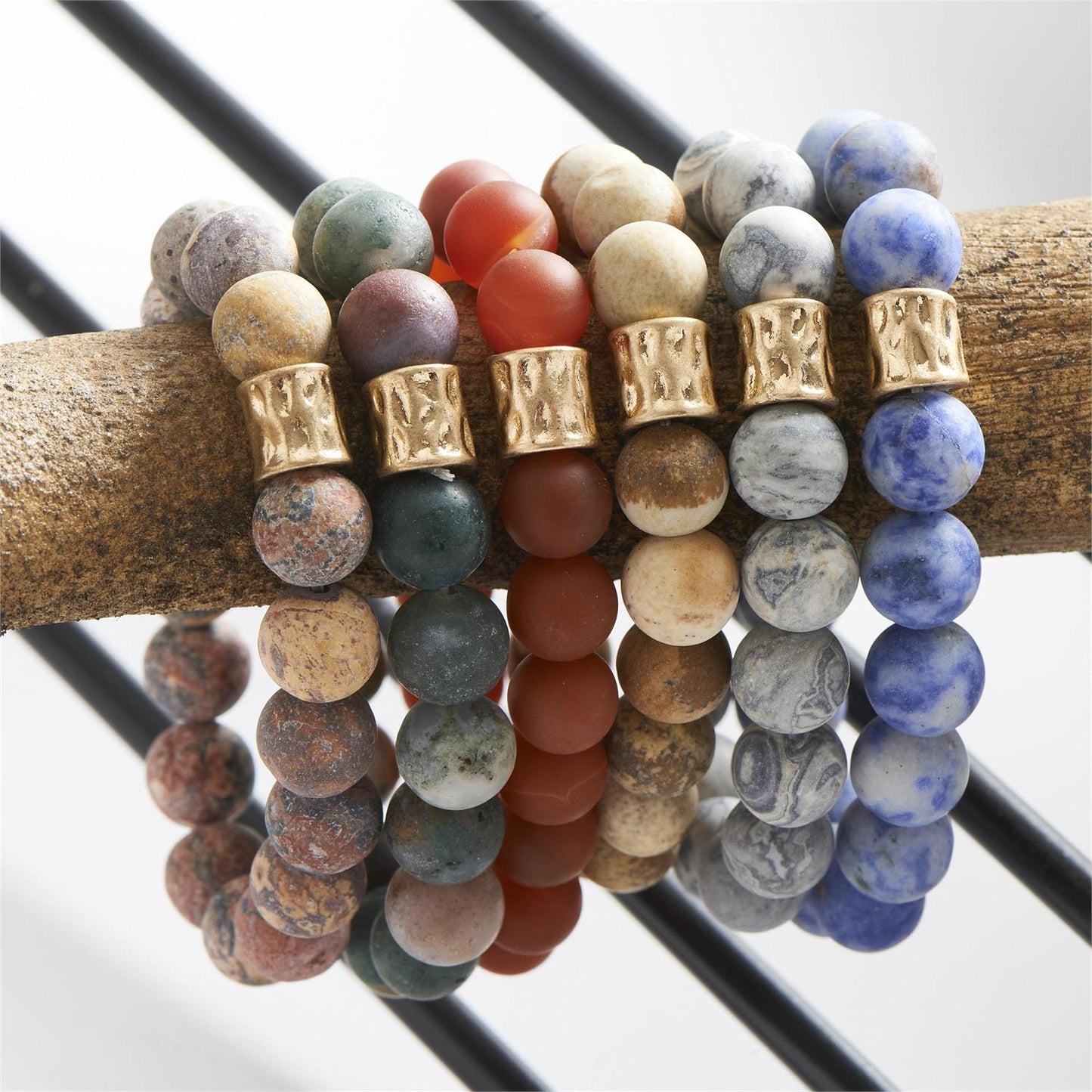 Multi Stone Stretch Bracelet - 6 Assorted Colors