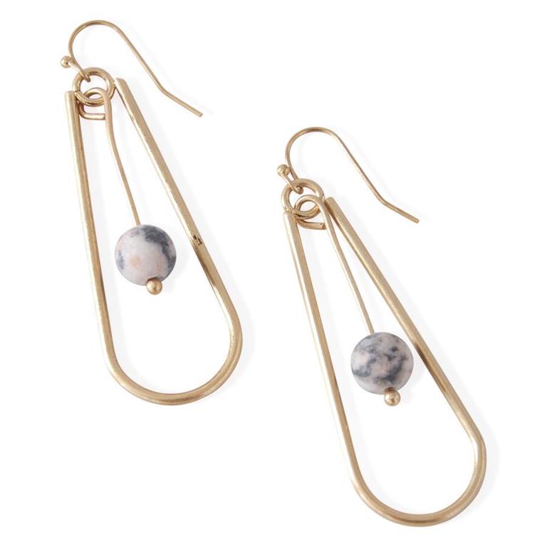 Beads in Teardrop Earrings - 6 Assorted Colors