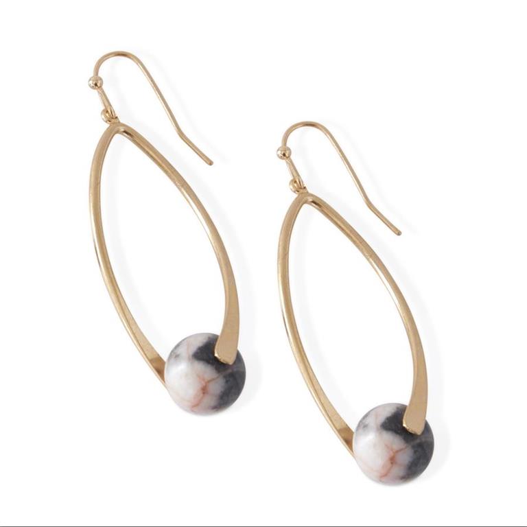 Beads in Teardrop Earrings - 6 Assorted Colors