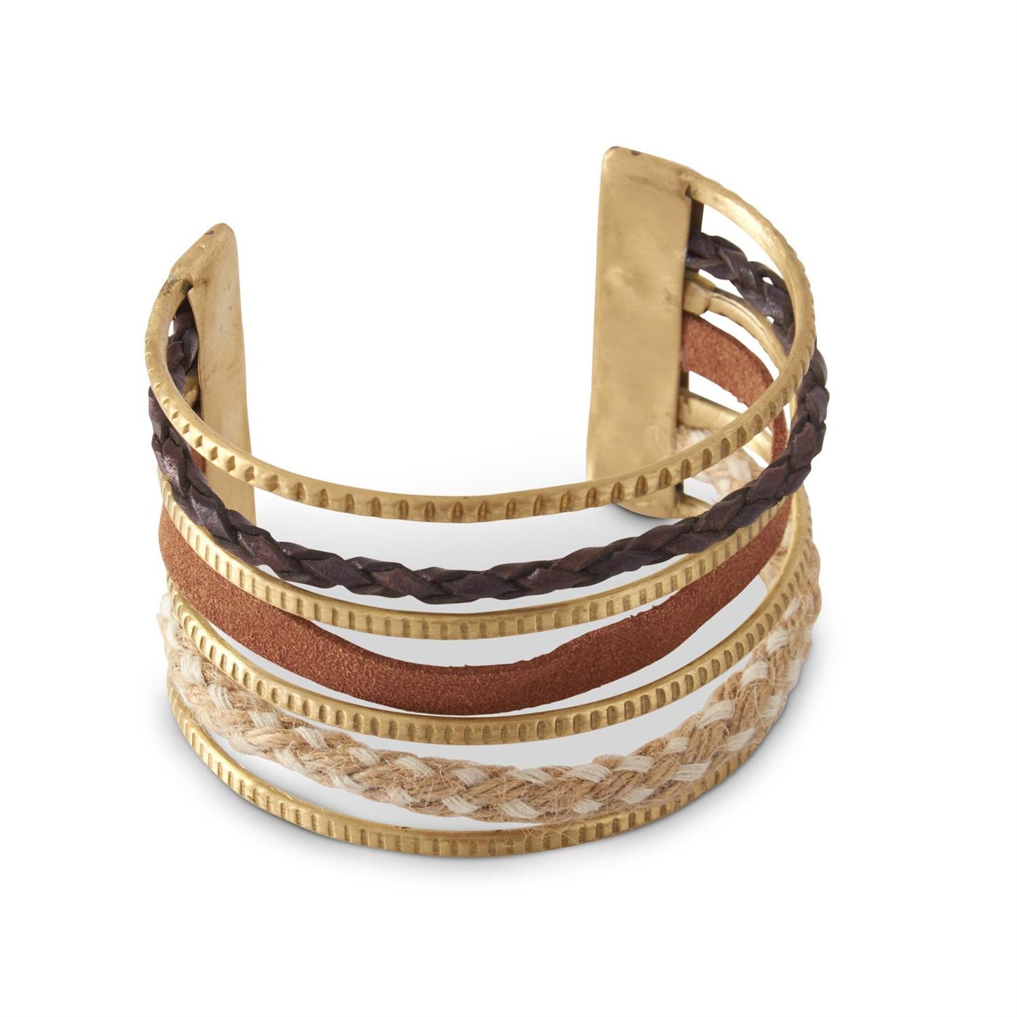 Gold Cuff Bracelet W/7 Layers